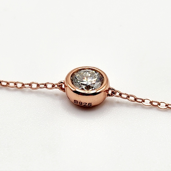 Dainty Rose gold Moissanite Bracelet - Picture 4 of 9
